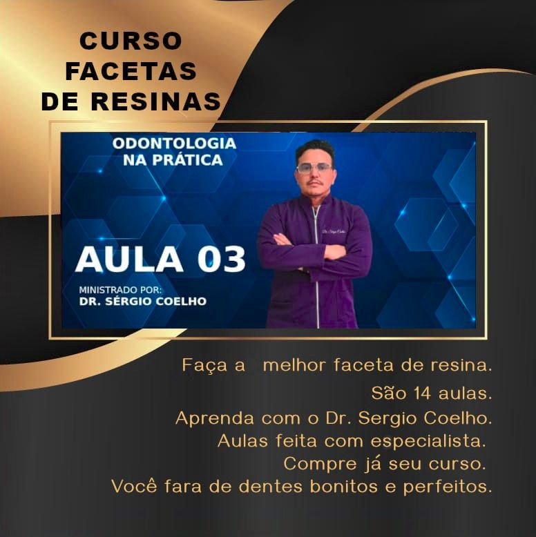 Dr. Sérgio Coelho facetas em resina 4D 1 Dr. Sérgio Coelho facetas em resina 4D Curso diário - DIcas