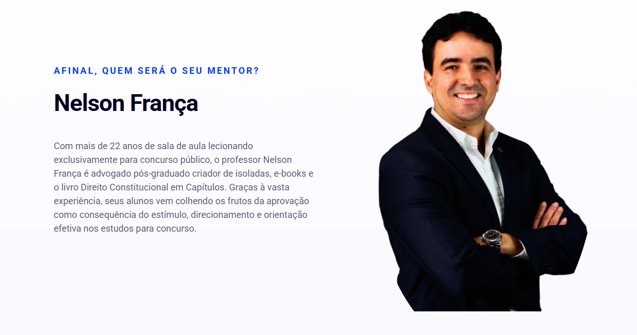 Como a Mentoria de Nelson Luiz de França Neto Pode Impulsionar Sua Aprovação em Concursos de Tribunais e MPU 1 Como a Mentoria de Nelson Luiz de França Neto Pode Impulsionar Sua Aprovação em Concursos de Tribunais e MPU Curso diário - DIcas